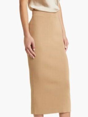 Open Edit Brown Knit Midi Skirt Size S